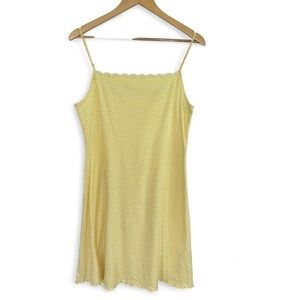 Secret Treasures Sleepwear Mini Dress. Size: Large. Yellow and white Polka Dots.